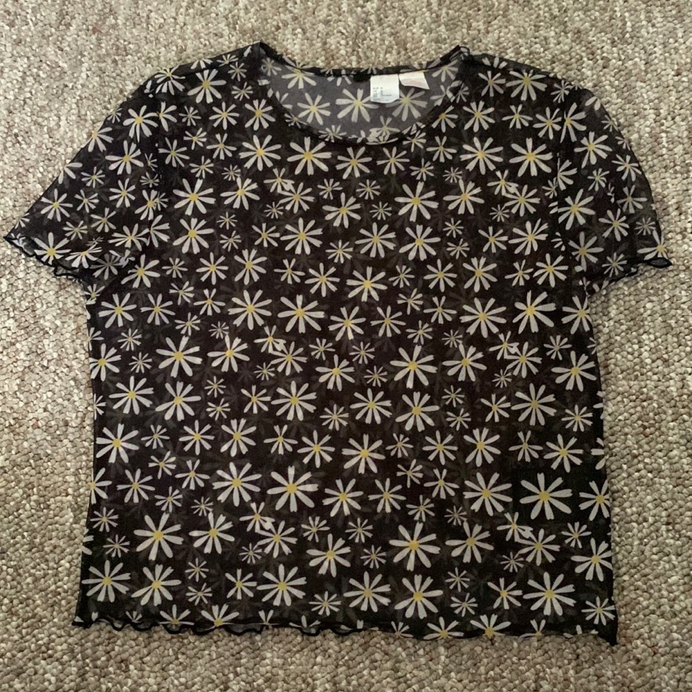 See-through flower tee